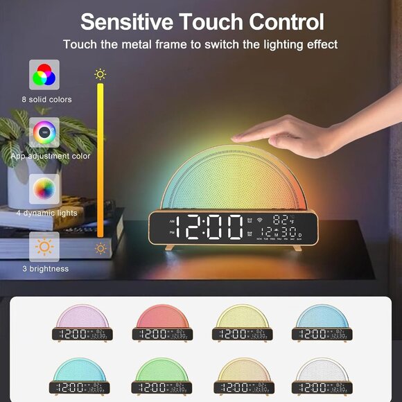 White Noise Sound Machine, Sunrise Alarm Clock APP/AI Voice Control Work for Bed - Picture 6 of 6